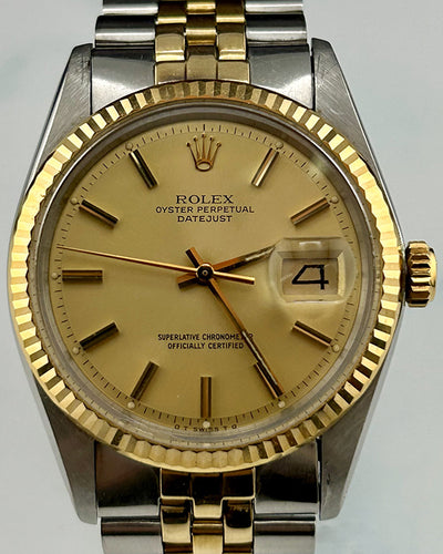 Rolex Datejust 36MM Champagne Dial Two-Tone Jubilee Bracelet (1601)