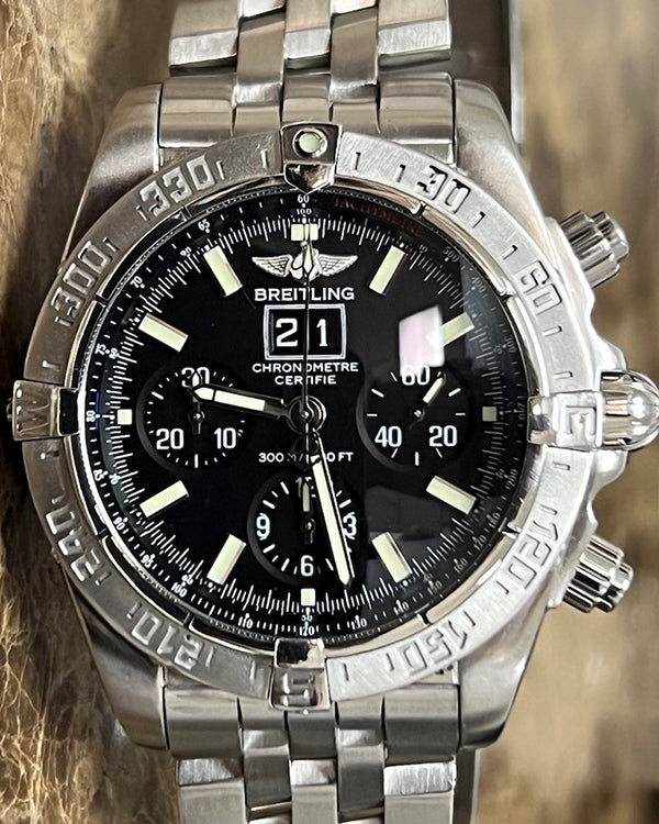 Breitling Blackbird 44MM Black Dial Steel Bracelet (A44359)