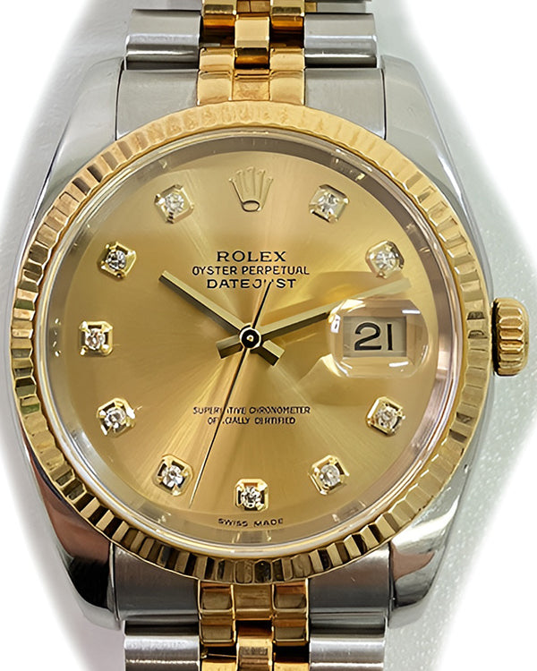 2005 Rolex Datejust 36MM Champagne Dial Two-Tone Jubilee Bracelet (116233)