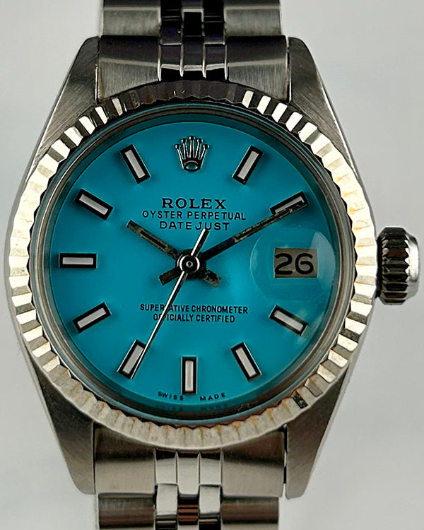 Rolex Lady-Datejust 26MM Aftermarket Tiffany Blue Dial Jubilee Bracelet (6917)