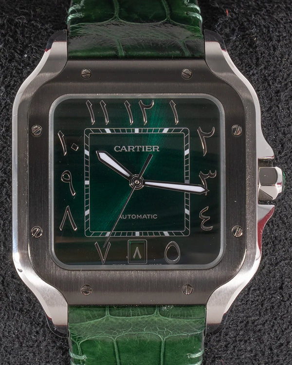 2022 Cartier Santos De Cartier 40MM Green Dial Leather Strap (WSSA0055)