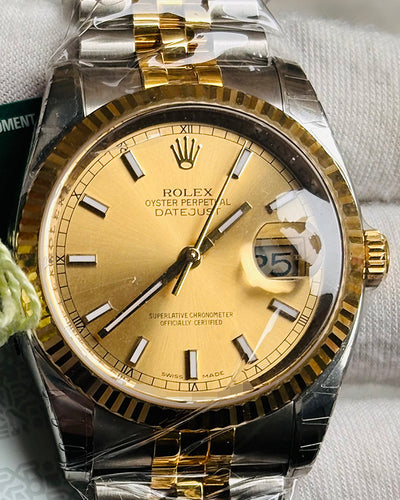 2012 Rolex Datejust 36MM Champagne Dial Two-Tone Jubilee Bracelet (116233)