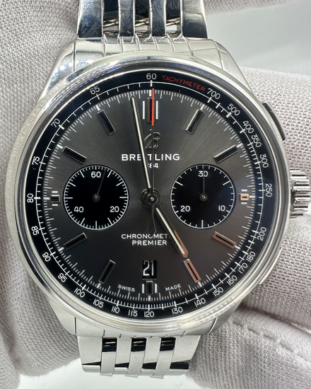 2019 Breitling Premier B01 Chronograph 42MM Grey Dial Steel Bracelet (AB0118221B1A1)