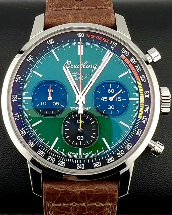 2024 Breitling Top Time "Ford Mustang" 42MM Green Dial Leather Strap (A25310)