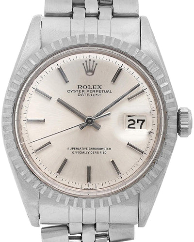 1969 Rolex Datejust 36MM "Linen" Silver Dial Jubilee Bracelet (1601)