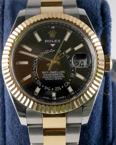 2018 Rolex Sky-Dweller 42MM Black Dial Two-Tone Bracelet (326933)