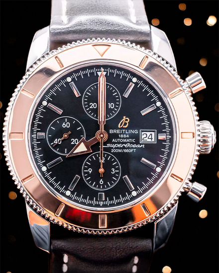 Breitling Superocean Heritage Chronograph S.E. 46MM Black Dial Leather Strap (U1332012/B908)