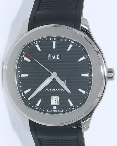 Piaget Polo Date 42MM Black Dial Rubber Strap (G0A47014)