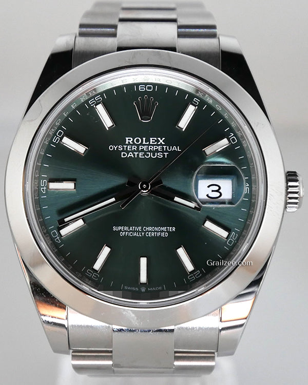 2024 Rolex Datejust 41MM Green Dial Oyster Bracelet (126300)