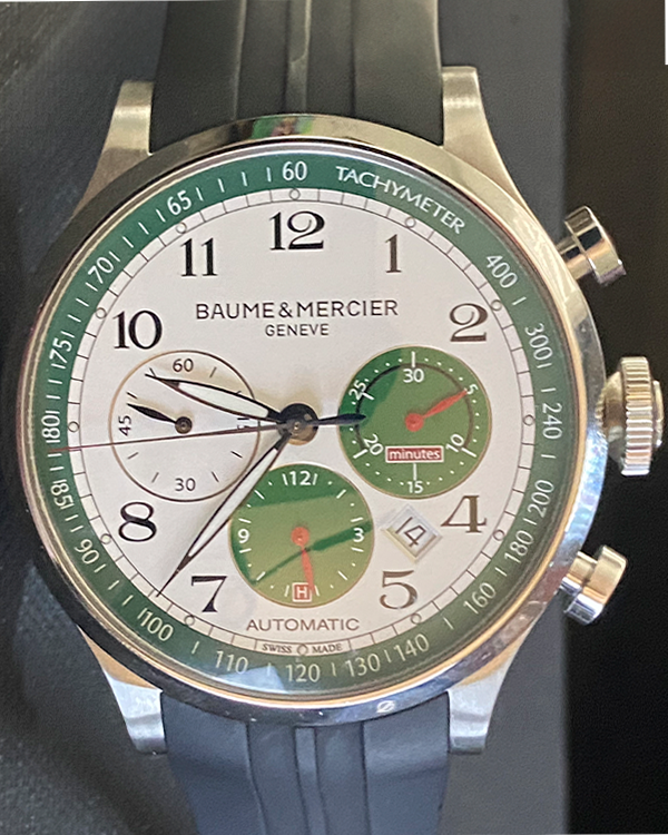 Baume & Mercier Capeland L.E. 44MM White Dial Rubber Strap (MOA10305)