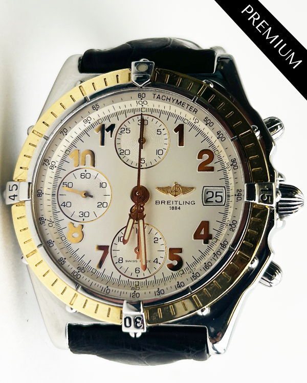 Breitling Chronomat 40MM Silver Dial Leather Strap (D13050.1)