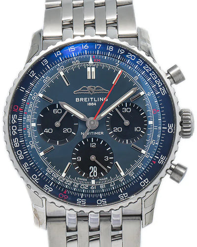 Breitling Navitimer 1 B01 Chronograph 41MM Blue Dial Steel Bracelet (AB0139)