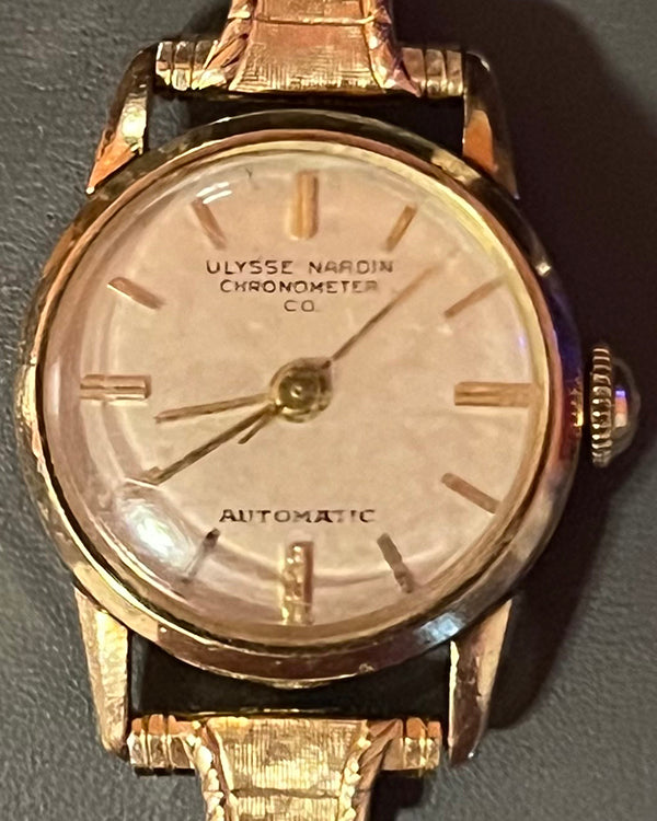 Ulysse Nardin Vintage 22MM Gold Dial Aftermarket Yellow Gold Bracelet (4063)