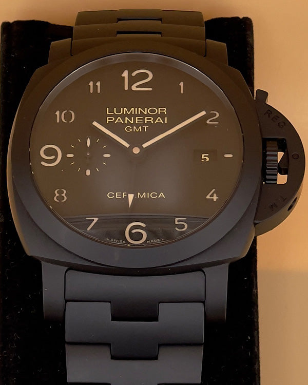 2015 Panerai Luminor 1950 3 Days GMT Automatic Ceramic Black Dial (PAM00438)