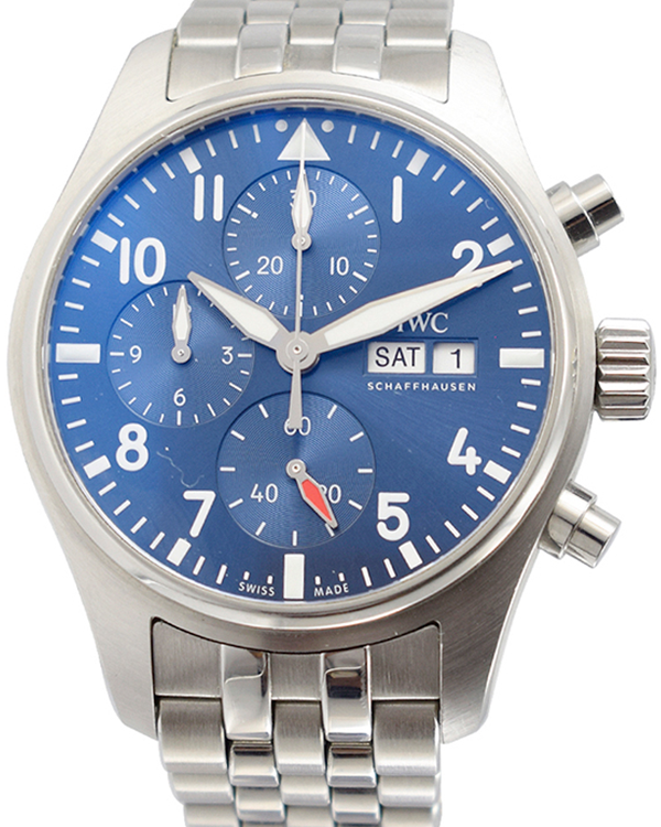 2022 IWC Schaffhausen Pilot Chronograph 41MM Blue Dial Steel Bracelet (IW388102)