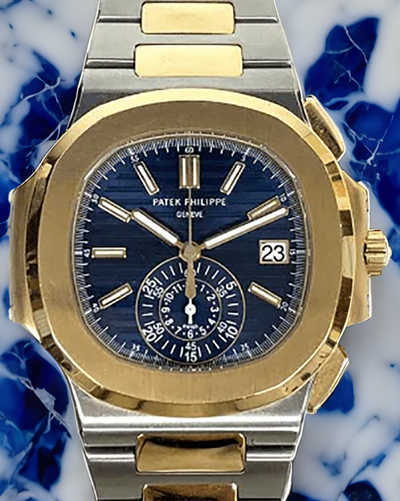 2014 Patek Philippe Nautilus Chronograph 40MM Blue Dial Two-Tone Bracelet (5980/1AR-001)