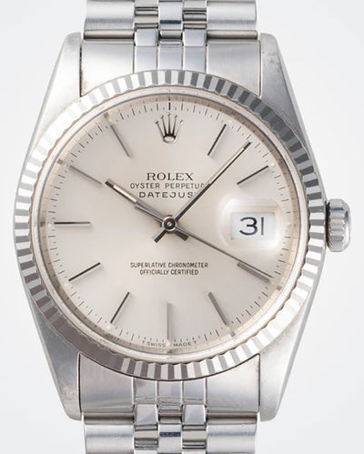 1990 (E Serial) Rolex Datejust 36MM Silver Dial Steel Jubilee Bracelet (16234)