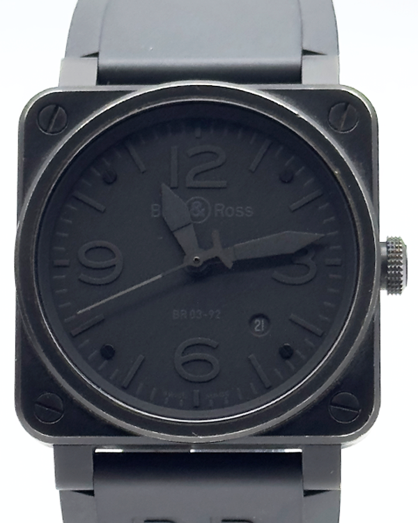 2010 Discontinued Bell & Ross Phantom 42MM Black Dial Rubber Strap (BR0392-S)