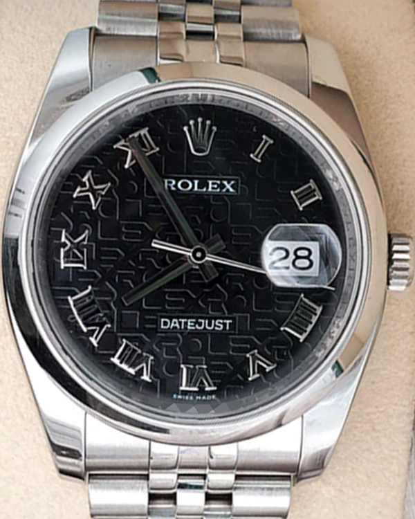 Rolex Datejust 36MM Black "Jubilee Motif" Dial Jubilee Bracelet (116200)