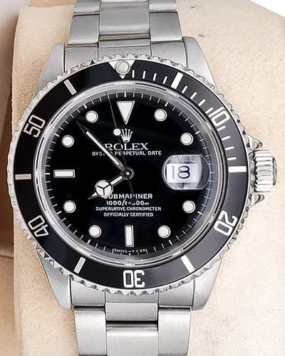 1995 Rolex Submariner Date 40MM Black Dial Oyster Bracelet (16610)