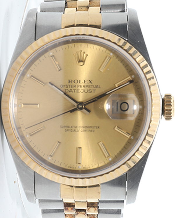 Rolex Datejust 36MM Champagne Dial Two-Tone Jubilee Bracelet (16013)