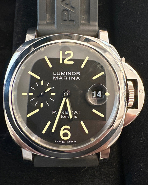 2015 Panerai Luminor Marina 44MM Black Dial Rubber Strap (PAM00104)