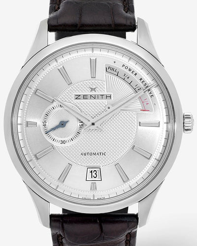 Zenith Captain Power Reserve 40MM Silver Dial Leather Strap (03.2120.685/02.C498)