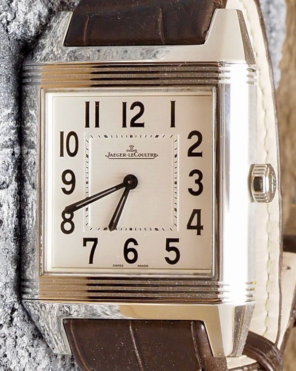 Jaeger-LeCoultre Reverso Squadra 31MM Quartz White Dial Leather Strap (236.8.47)