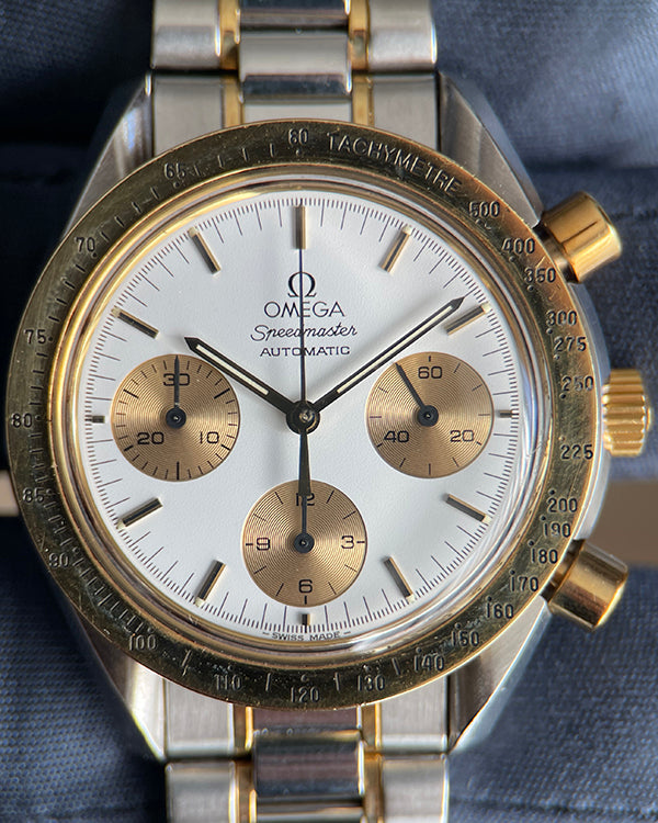 Omega Speedmaster 39MM White Dial Two-Tone Bracelet (175.0033)