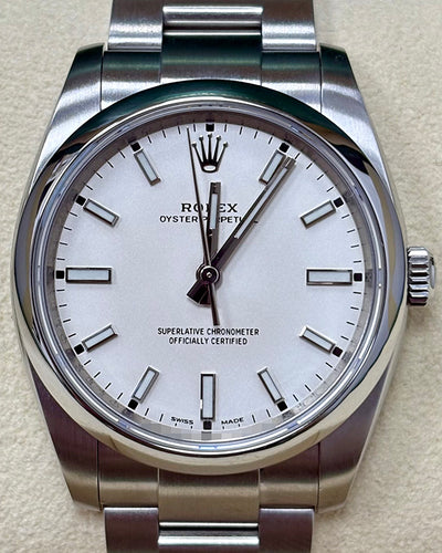 Rolex Oyster Perpetual 34MM White Dial Oyster Bracelet (114200)