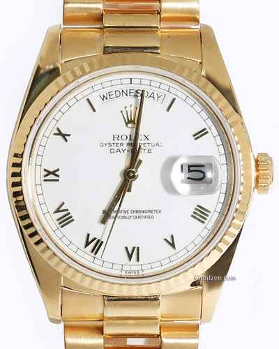 Rolex Day-Date 36MM White Dial President Bracelet (18038)