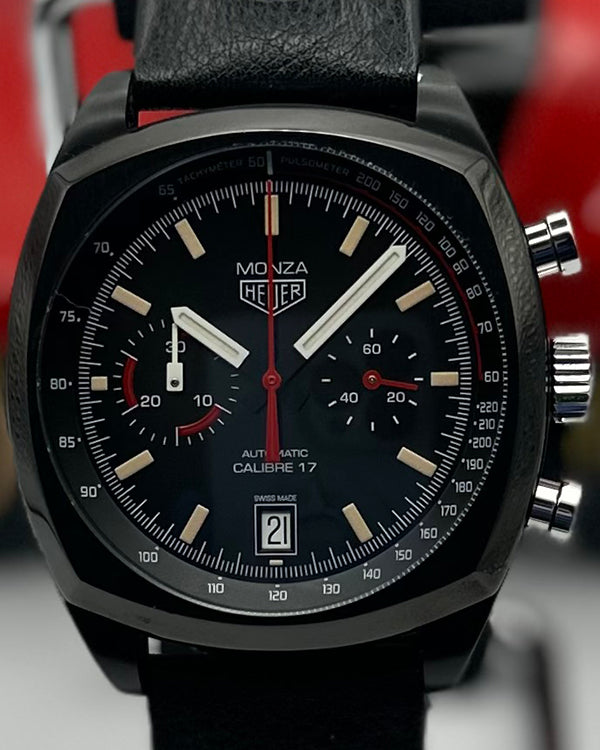 2022 TAG Heuer Monza L.E 42MM Black Dial Leather Strap (CR2080.FC6375)