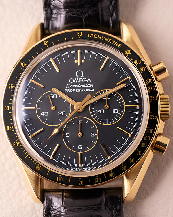 Omega Speedmaster 42MM Black Dial Leather Strap (145.0052)