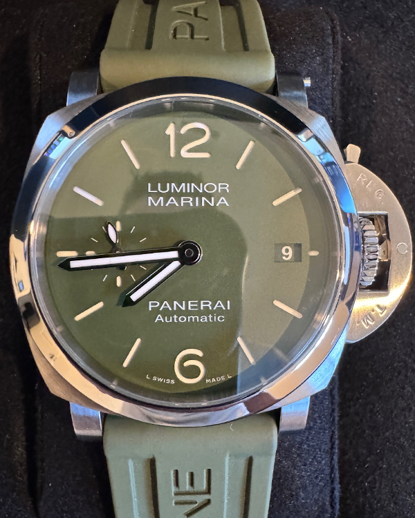 2022 Panerai Luminor Marina "Quaranta Verde Militare" 40MM Green Dial Rubber Strap (PAM01304)