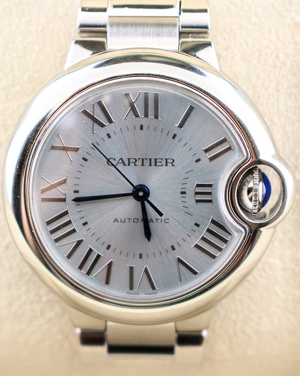 Cartier Ballon Bleu De Cartier 33MM Ice Blue Dial Steel Bracelet (WSBB062)