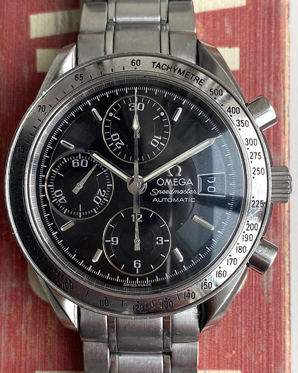 Omega Speedmaster Date 38MM Black Dial Steel Bracelet (3513.50)