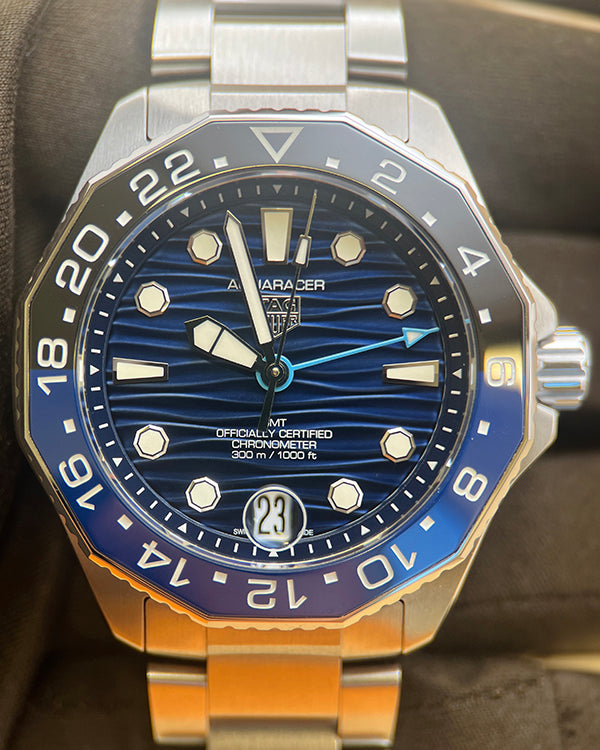 2024 Tag Heuer Aquaracer Professional 300 GMT 42MM Blue Dial Steel Bracelet (WBP5114)