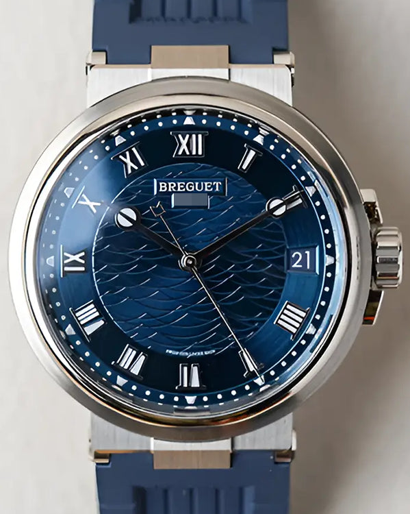 Breguet Marine 40MM Blue Dial Rubber Strap (5517BB/Y2/5ZU)