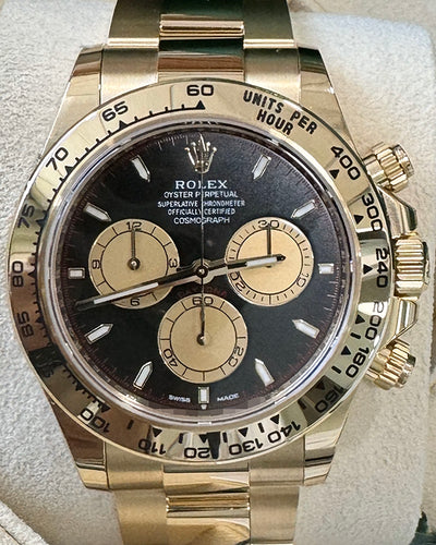 2024 Rolex Cosmograph Daytona "Paul Newman" 40MM Black Dial Yellow Gold Oyster Bracelet (126508)