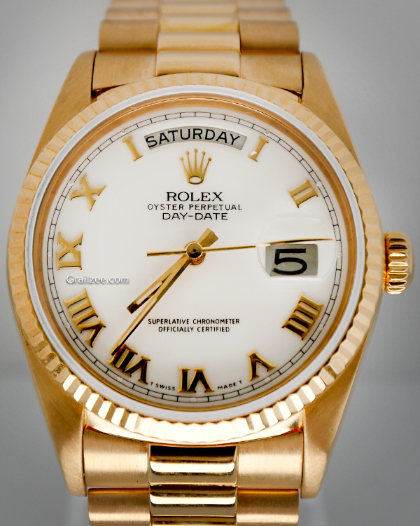 Rolex Day-Date 36MM White Dial President Bracelet (18038)