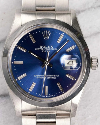 Rolex Oyster Perpetual 34MM Blue Dial Oyster Bracelet (15000)