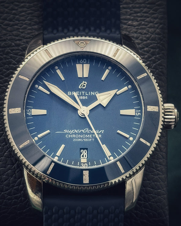 2019 Breitling Superocean Heritage 44MM Blue Dial Rubber Strap (AB2030161C1A1)