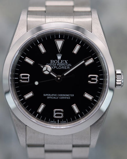 2000 (P Serial) Rolex Explorer 36MM Black Dial Steel Bracelet (14270)