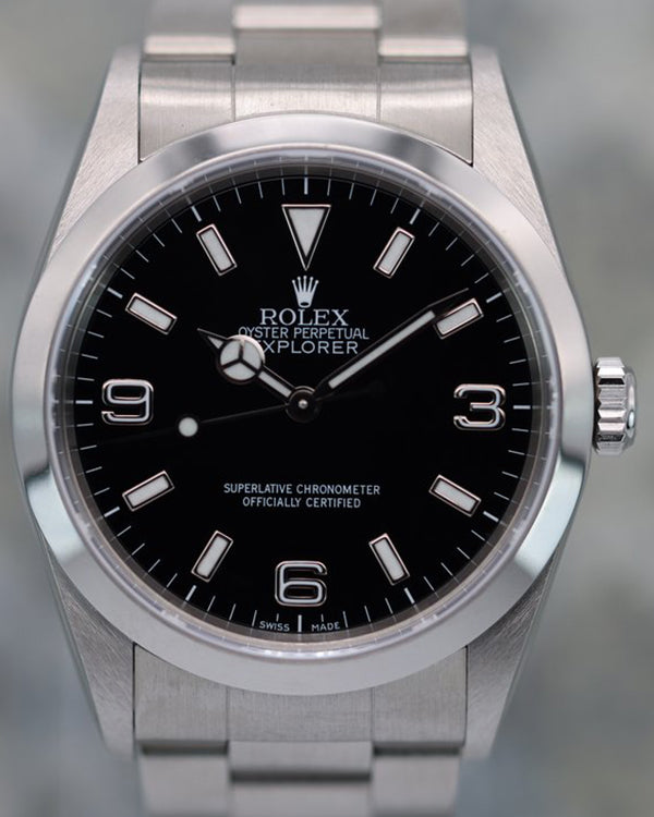 2000 (P Serial) Rolex Explorer 36MM Black Dial Steel Bracelet (14270)