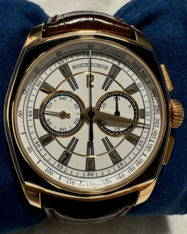 Roger Dubuis La Monégasque Chronograph 44MM Silver Dial Leather Strap (86280)