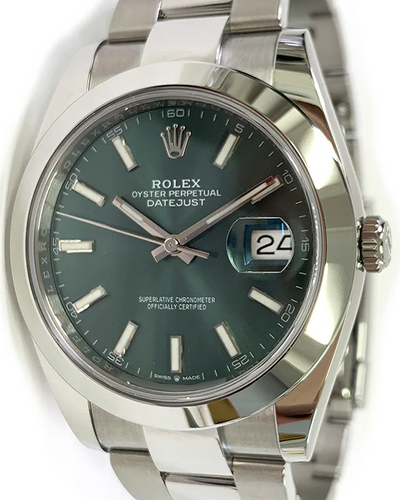 2024 Rolex Datejust 41MM Mint Green Dial Oyster Bracelet (126300)