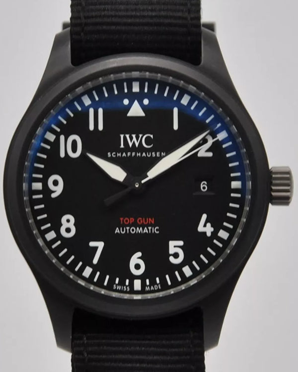 2020 IWC Schaffhausen Pilot Top Gun 41MM Black Dial Textile Strap (IW326901)