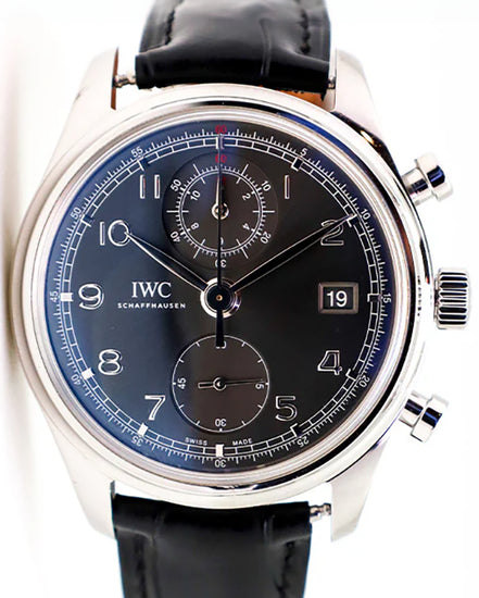 IWC Schaffhausen Portugieser Chronograph 42MM Grey Dial Leather Strap (IW390404)