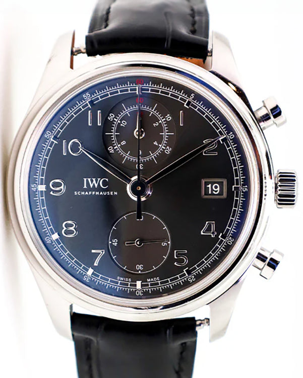 IWC Schaffhausen Portugieser Chronograph 42MM Grey Dial Leather Strap (IW390404)
