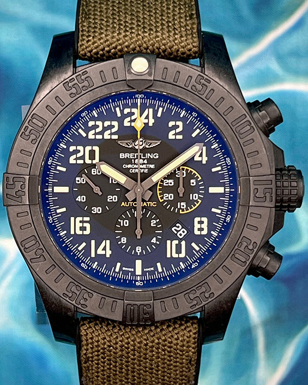 No Reserve - 2020 Breitling Avenger Hurricane Military Limited Edition 50MM Black Dial Textile Strap (XB12101A/BF46)